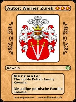cover image of The noble Polish family Kownia. Die adlige polnische Familie Kownia.
